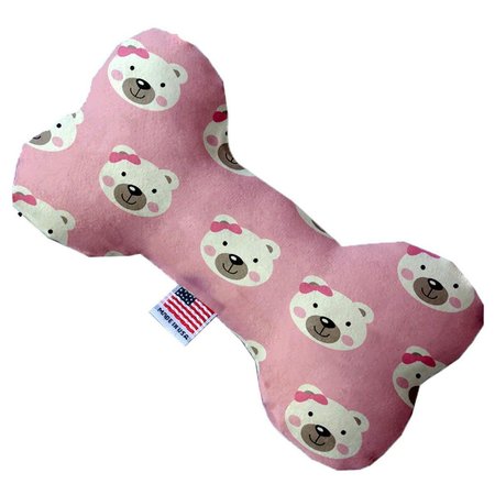 MIRAGE PET PRODUCTS Pink Bears & Bows Canvas Bone Dog Toy 6 in. 1170-CTYBN6